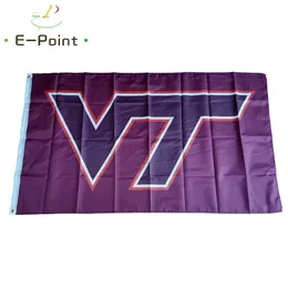 NCAA Virginia Tech Hokies 플래그 3*5 피트 (90cm*150cm) 폴리 에스테르 깃발 배너 장식 홈 정원 깃발 축제 선물