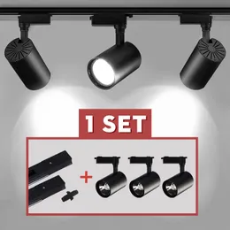 Ganze Set Led Track Licht COB Track Lampe 12W 20W 30W 40W Schiene Beleuchtung Decke Spot lichter Leuchten Für Kleidung Shop Home 220V