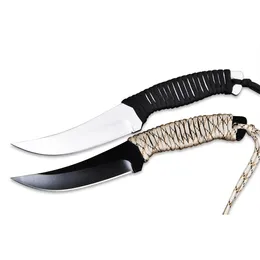 New Bowie Blade Diving Knife 440C Satin/Black Blade Knives With Nylon Sheath H5391