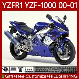 Carrozzeria moto per YAMAHA YZF-R1 YZF1000 YZF R 1 1000 CC 00-03 Bodys 83No.79 YZF R1 1000CC 2000 2001 2002 2003 YZF-1000 YZFR1 00 01 02 03 Kit carenatura blu originale OEM