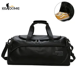 Ombro Sacos de Couro Macio Sacos de Viagem Bag para Homens Esportes Fitness Gymtas Duffel Training Bagagem Tas Sac de Esporte 2019 xa5WD q0113