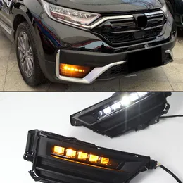 1PAIR Dynamic Turn Signal Relay Car Carnproof Drl LAMP LED LED أثناء النهار تشغيل Light Light Fog Honda CR-V 2020 2021 2022