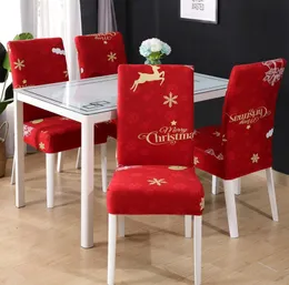 Weihnachtsstuhl deckt elastische Esszimmer Sitzstuhlabdeckung Stretch Slipcover Weihnachtsbankett Party Home Decor 7 Designs YG916