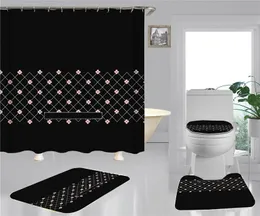 Conjunto de cortinas de chuveiro com estampa de estrela, moderno, de alta qualidade, quatro peças, banheiro, anti-espionagem, antiderrapante, desodorante, banheiro, mats231b