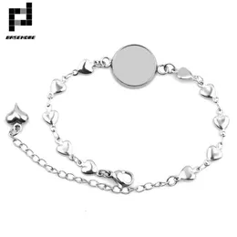 Basehome 5 pz/lotto 6 stile Impostazioni Bracciale In Acciaio Inox Cabochon Base Vuota Misura 12/14/16/18/20mm Cammeo Fai Da Te