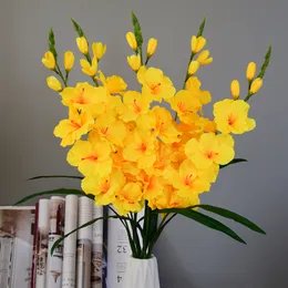 Vasi, Piante di fiori artificiali finti-5 pezzi 30 '' Orchidee Fiori artificiali Stelo singolo Gladiolo Fiori finti for la casa Giardino Decorazione
