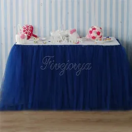 Navy Blue Tulle Tulu Tabela Spódnica Dla Dekoracji Ślubnej Tulle Tutu Spódnica Home Textile Party Baby Shower Ślub Favors Kids Prezent 201127