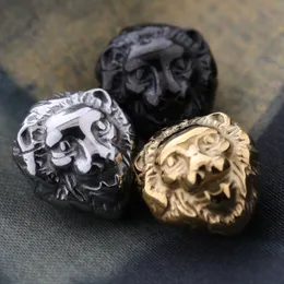 Cool Handmade DIY Bracelet Jewelry Findings Charm 13*11MM Antique Gold/Silver/Black Stainless Steel Lion Head Charms