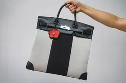 Designer Bag Brand Handbag 40cm Men Luxury Totes Helt handgjorda äkta läder med duk vaxtråd guld och silver hårdvara för vald snabb leverans