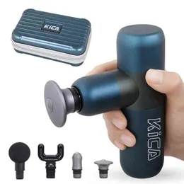 KiCA Mini Electric Massage Gun Percussion Muscle Pain Relief Relaxation Quiet Handheld Body Massager with Magnetic Massage Heads Y1223