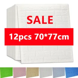 Naklejki ścienne 3D imitacja cegły sypialnia wystrój wodoodporna samoprzylepna tapeta do salonu Kitchen TV Tło Decor70 * 77 201202