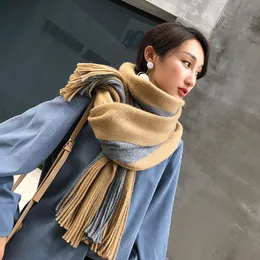 Winter Scarf Shawl For Women High Quality Warm Big Long Scarf Female Patchwork Cashmere Thick Scarves Sjaals 40cm*200cm