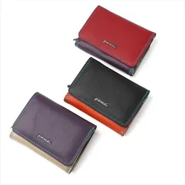 Hot Sale New Soft Geniune Leather Women Hasp Wallet Fashion Tri Folds Clutch For Girls Coin Purse Card Holders Female