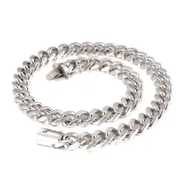 Stor charmig lås 12mm 24 tum (60cm) guld / silver 316L Rostfritt stålgjutning CURB Link Kedja Halsband för Cool Mens Gifts.Father Gift