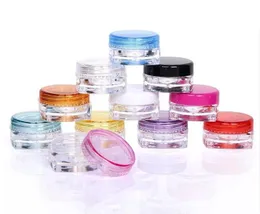 Plastic Square Shape 3g 5g Mini Travel Cosmetic Jars Packaging Bottles Refillable Makeup Cream Eyeshadow Lip Balm Nail Art Sample Storage Container