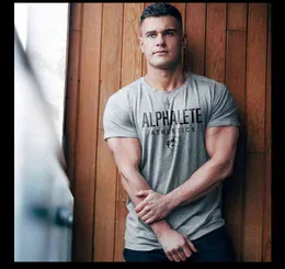Män Muscle Tshirt Bodybuilding Fashion Cotton T Shirts för Män Träning Casual Daily Wear Streetwear G1222