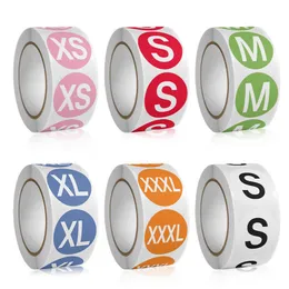 500pcs 1inch Clothing Shoes Size Paper Round Adhesive Stickers Box Package Bag Envelope Decor Label