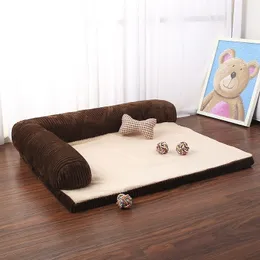 Luxury Large Dog Bed Sofa Dog Cat Pet Cushion Mat For Big Dogs L Shaped Chaise Lounge Sofa Pet Beds 201125