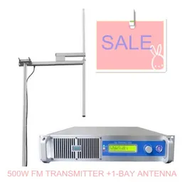500Watt FM Broadcast Sändare 87,5 MHz-108MHz radioutrustning för lång räckvidd med 1-bay-antenn med gratis frakt