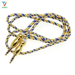 500pcs AUX Audio Cable 3.5mm Male to Male Stereo New Ethnic Plait Style AUX Cable Cord for Car Headphone Speaker Computer Cheap