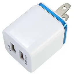 Toppkvalitet 5V 2.1 + 1A Double USB AC Travel US Wall Charger Plug Dual Laddare till Galaxy HTC Smart Phone Adapter
