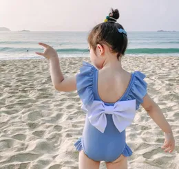 Barnens baddräkt Cartoon Backless Big Bow Bikini Girls 'Baddräkter Badkläder