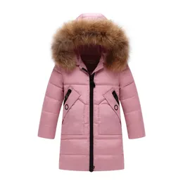 2020 new children's down jacket girls' middle and long thickened special price girls winter clothes girls' big children's heavy coat set