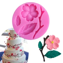 Candy Mould Peach Blossom Shape Fondant Molds Cake Decorating Tools Chocolate Mold Soap Cake Stencils Kitchen DIY Tools