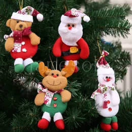 Hot New Christmas Tree Ornament Hängande Ornament Santa Claus Snögubbe Elk Bear Jul Hänge Dekoration Hem Xmas Party Decorations DB317