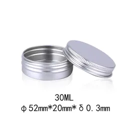30ml silver metall aluminium kosmetisk burk flaska, 30g solid parfym kosmetisk förpackning burk prov burkar sn2191