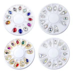 Tamax NAR002 12 style Mixed 3D big Rhinestones Nail Art Decorations Crystal stone Gold AB Shiny Stones Charm Glass Manicure Accessories