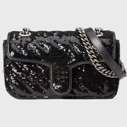 Women Chain Crossbody Bag Handbag Purse Lady Shoulder Bags Fashion Bead Decoration Sequins Hasp Plain Letter High Quality Free Shipping