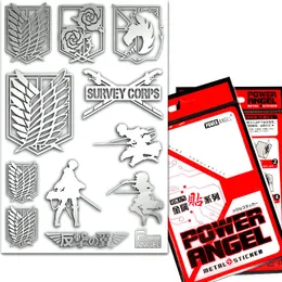 / مجموعة اليابانية أنيمي الهجوم على تيتان ملصقات الهاتف ملصقات معدنية محمول الثلاجة ملصقا diy لعبة ملصقا LJ201019
