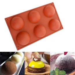 Novo silicone 6 cavidade metade bola molde diy chocolate cupcake bolo muffin molde de cozimento gelo bakeware acessórios de cozinha