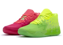 Chaussures de basket-ball LaMelo Ball MB1 Rick Morty Hommes Chaussures de basket-ball avec boîte 2022 École primaire de haute qualité Femmes Sport Chaussure Trainner Baskets US