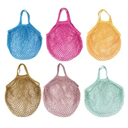 300pcs Shopping Bags Handbag Shopper Mesh Net Woven Cotton Bags String Reusable Fruit Storage Bag Handbag Reusable Shopping Grocery Bags DHL