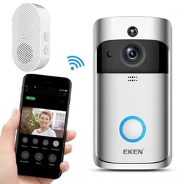 Eken V5 فيديو Doorbell Smart WiFi WiFi Security Door Bell مع رنين المنزل رصد الرؤية الليلية الجملة 20pcs/lot1