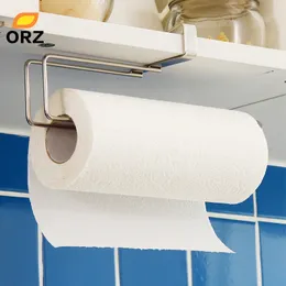 Kitchen Paper Holder Hanger Tissue Roll Towel Rack Bathroom Toilet Sink Door Hanging Organizer Storage Hook Holder Rack Y200429