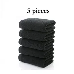 5 peças 100% algodão preto rosto toalha sem toalhas de banho de fadeamento toalha de praia de homens grandes para o hotel corporativo presente de gota disponível 201217