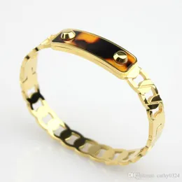 Bangles de moda parafuso ajuste esmalte amarelo ouro banhado a homens braceletes pulseira para fora para o pulso do pungente masculino perimter 16.5-18.0cm