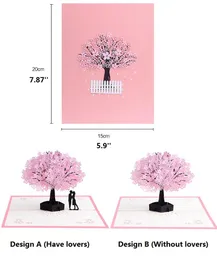 Cherry blossoms 3d greeting card romantic flower pop up greeting cards wedding congratulation cards pop up card Valentine s Day GWF14244