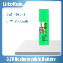 (Till sjöss) grossistliitokala 100% ny kvalitet 25r 18650 batteri 2500mAh 20a hög kapacitet uppladdningsbart 18650 batteri för e cig mods 25rm