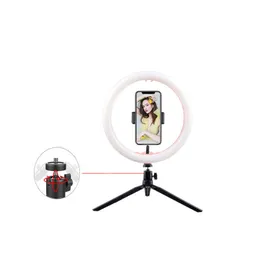 YouTube電話の三脚クリップホルダースタジオUSBプラグメイクアップライトのLEDリングライト写真Selfieリング照明