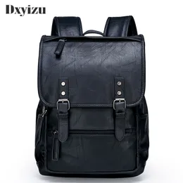 Mode Mannen Casual Rugzak Reizen Schooltas Man Grote Capaciteit Tiener Luxe Tas Mochila Lederen Laptop Rugzakken 201118