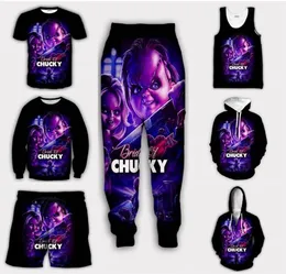 2022 New Fashion Horror Movie Chucky Stampa 3D Uomo/Donna Pantaloncini casuali/Pantaloni/T-shirt/Gilet/Felpa/Felpe con cappuccio/Felpe con cerniera G87