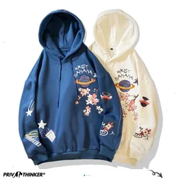 Privathinker Japon Baskılı Erkekler Hoodies Sonbahar erkek Rahat Uzun Kollu Kapüşonlu Kazaklar Kore Adam Büyük Boy Tişörtü 201127