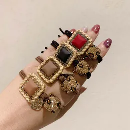 Vintage Hair Rings for Women Girls Fashion Leopard Print Crystal Ponytail Hair Ropes Baroque Hair Tie Bands