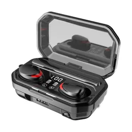 M15 TWS Bluetooth 5.1 hörlurar 2000mah laddningslåda Trådlös hörlurar Stereo Sportvattentäta hörlurar med mikrofon