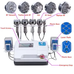 6 em 1 Máquina de emagrecimento 40k Cavitação Vacuum Lipolaser Moldura do corpo para perda de peso Remoção de gordura RF Radioteca Radio