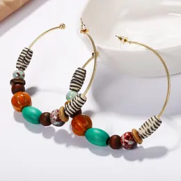 Mode bohemia kvinnors trendiga långa örhängen färgglada pärlor hoop örhängen öra droppe smycken